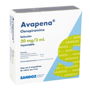 AVAPENA (Cloropiramina 20 mg/2 ml) Solución Inyectable C/5 ampolletas