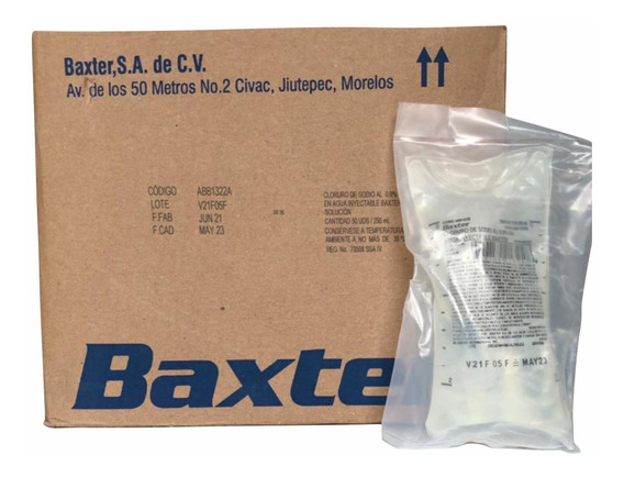Solución C5 0.9% 250ml C/50 pz BAXTER - Suero Salino Intravenoso