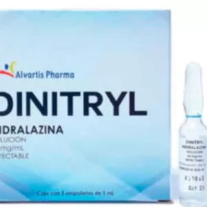 DINITRYL ( Hidralazina sol 20 mg/ 1  ml  c/5 ampulas